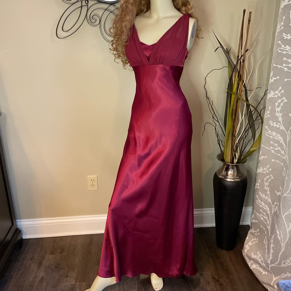 Betsy & Adam Size 4 Ruby Red Long Gown